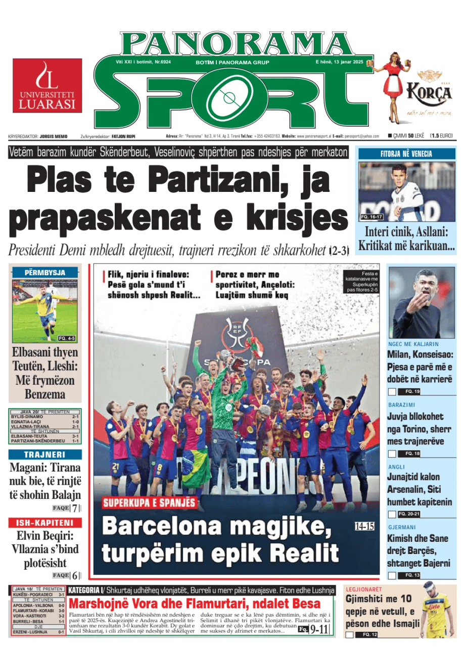 Prima-pagina-Panorama Sport-oggi-edizione-di-oggi-20250113